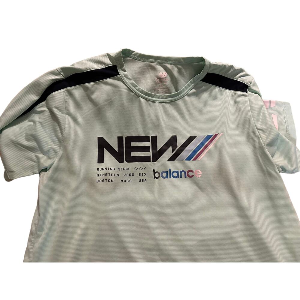 New Balance Shirt XL Mint Green Dry Crewneck Pullover Performance SS